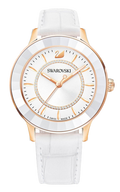 Swarovski Octea Lux White Dial White Leather Strap Watch for Women - 5414416