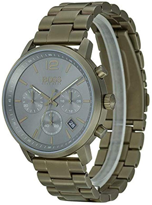 Hugo Boss Attitude Green Dial Green Steel Strap Watch for Men - 1513610