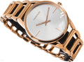 Calvin Klein Stately White Dial Rose Gold Steel Strap Watch for Women - K3G23626