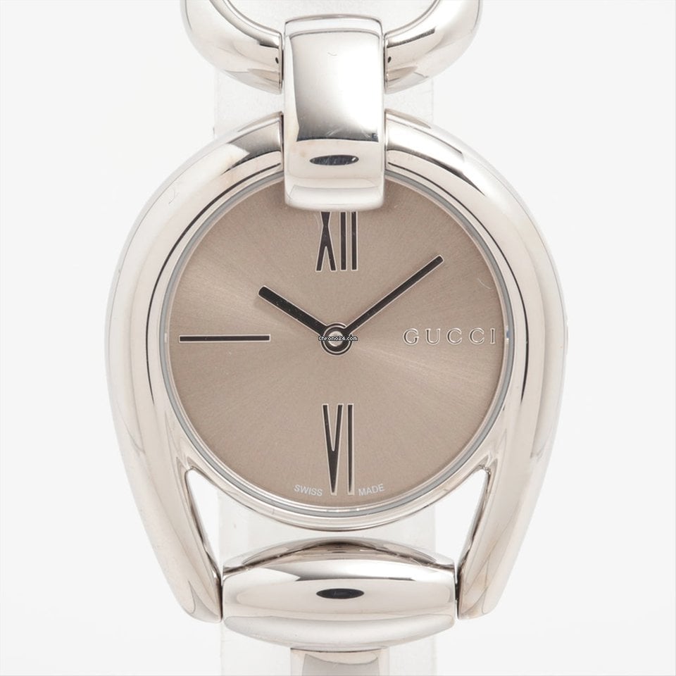 Gucci Horsebit Quartz Brown Dial Silver Steel Strap Watch For Women - YA139501