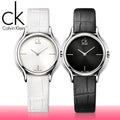 Calvin Klein Skirt Black Dial Black Leather Strap Watch for Women  - K2U231C1