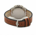 Fossil Garrett Chronograph Blue Dial Brown Leather Strap Watch for Men - FS5625