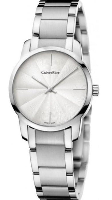 Calvin Klein City White Dial Silver Steel Strap Watch for Women - K2G23146