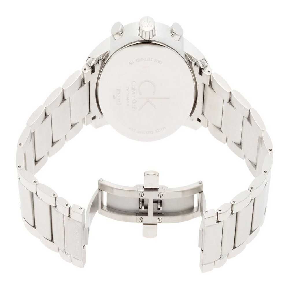 Calvin Klein City Chronograph White Dial Silver Steel Strap Watch for Men - K2G271Z6