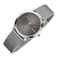 Calvin Klein Minimal Grey Dial Silver Mesh Bracelet Watch for Women - K3M22123