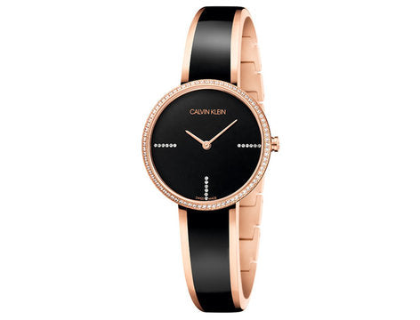 Calvin Klein Seduce Black Dial Two Tone Steel Strap Watch for Women - K4E2NX1S