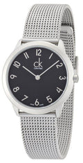 Calvin Klein Minimal Black Dial Silver Mesh Bracelet Watch for Women - K3M52151