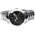 Fossil Grant Chronograph Black Dial Silver Steel Strap Watch for Men - FS4994