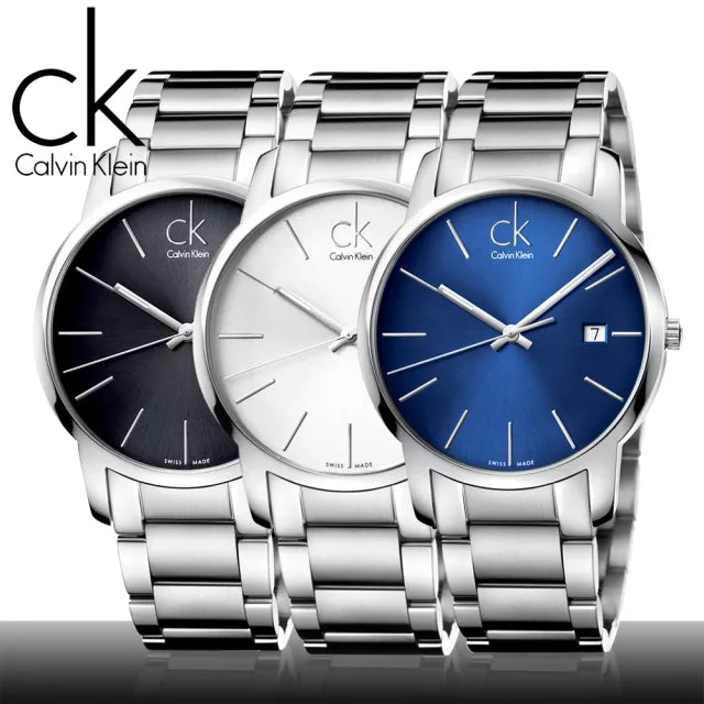 Calvin Klein City Blue Dial Silver Steel Strap Watch for Men - K2G2G14N