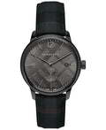 Burberry The Classic Round Horseferry Black Dial Black Leather Strap Watch for Men - BU10010