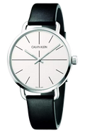 Calvin Klein Even Silver Dial Black Leather Strap Watch for Men - K7B211CY