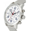 Tommy Hilfiger Jake Quartz White Dial Silver Mesh Bracelet Watch for Men - 1791233