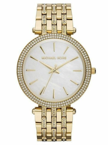 Michael Kors Darci Mother of Pearl Dial Gold Steel Strap Watch for Women - MK3219