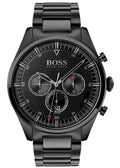 Hugo Boss Pioneer Chronograph Black Dial Black Steel Strap Watch for Men - 1513714