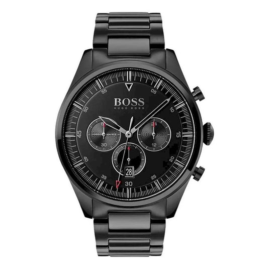 Hugo Boss Pioneer Black Dial Black Steel Strap Watch for Men - 1513714