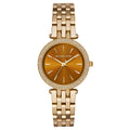 Michael Kors Darci Amber Dial Gold Steel Strap Watch for Women - MK3408