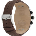 Fossil Coachman Chronograph White Dial Brown Leather Strap Watch for Men - CH2890