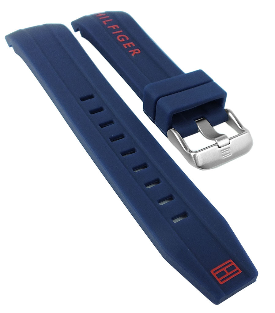 Tommy Hilfiger Nolan Chronograph Blue Dial Blue Rubber Strap Watch for Men - 1791142