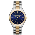 Michael Kors Slim Runway Blue Dial Two Tone Steel Strap Watch for Women - MK3479