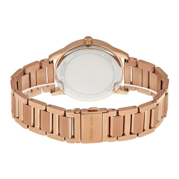 Michael Kors Slim Runway Rose Gold Dial Rose Gold Stainless Steel Strap Watch for Women - MK3197