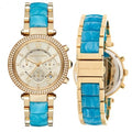 Michael Kors Parker Gold Dial Two Tone Steel Strap Watch for Women - MK6364