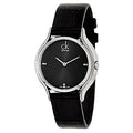 Calvin Klein Skirt Black Dial Black Leather Strap Watch for Women - K2U231CS