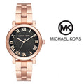 Michael Kors Noire Black Dial Rose Gold Steel Strap Watch for Women - MK3585