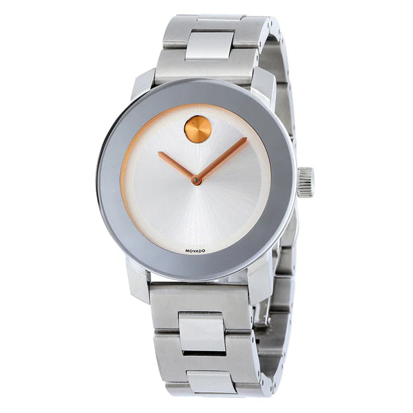 Movado Bold Silver Dial Silver Steel Strap Watch For Women - 3600084