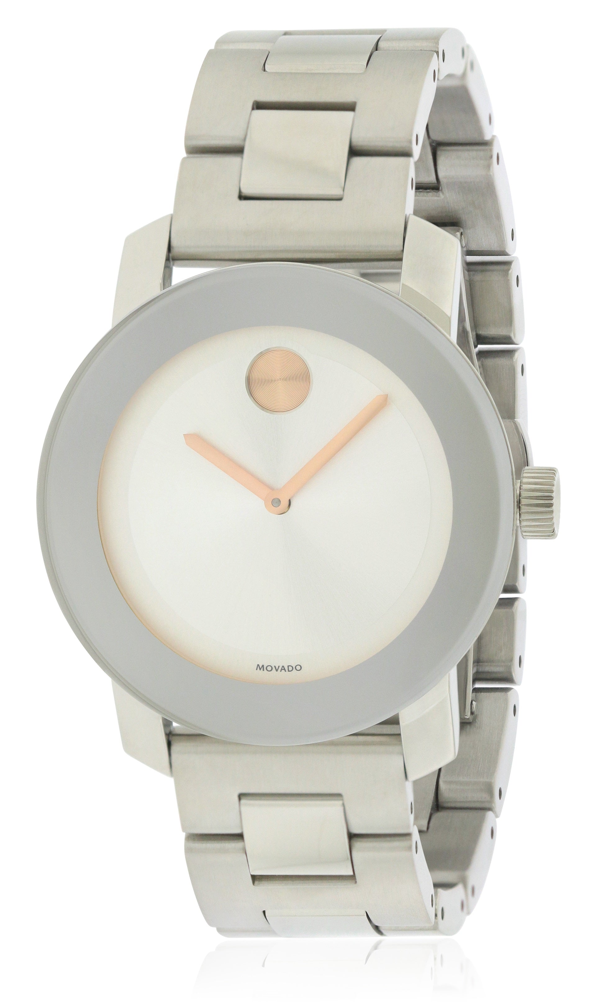 Movado Bold Silver Dial Silver Steel Strap Watch For Women - 3600084