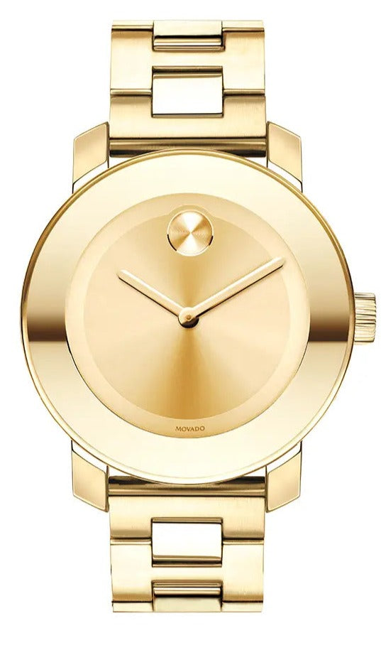 Movado Bold Yellow Gold Dial Yellow Gold Steel Strap Watch For Women - 3600085