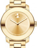 Movado Bold Yellow Gold Dial Yellow Gold Steel Strap Watch For Women - 3600085