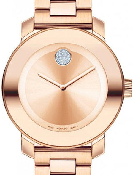 Movado Bold Rose Gold Dial Rose Gold Steel Strap Watch for Women - 3600086