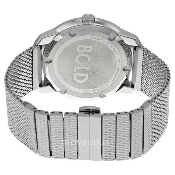 Movado Bold Silver Dial Silver Mesh Bracelet Watch For Men - 3600260