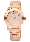 Movado Bold Rose Gold Dial Rose Gold Steel Strap Watch For Women - 3600335