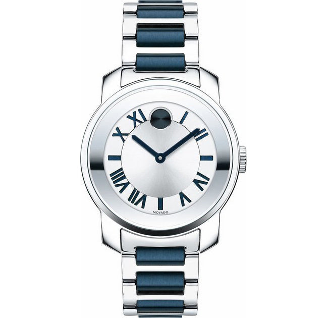 Movado Bold Silver Dial Two Tone Steel Strap Watch For Women - 3600354