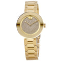 Movado Bold Crystal Gold Dial Gold Steel Strap Watch For Women - 3600492