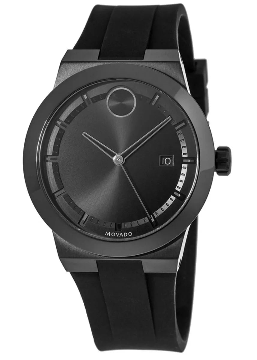 Movado Bold Fusion Black Dial Black Rubber Strap Watch for Men - 3600621