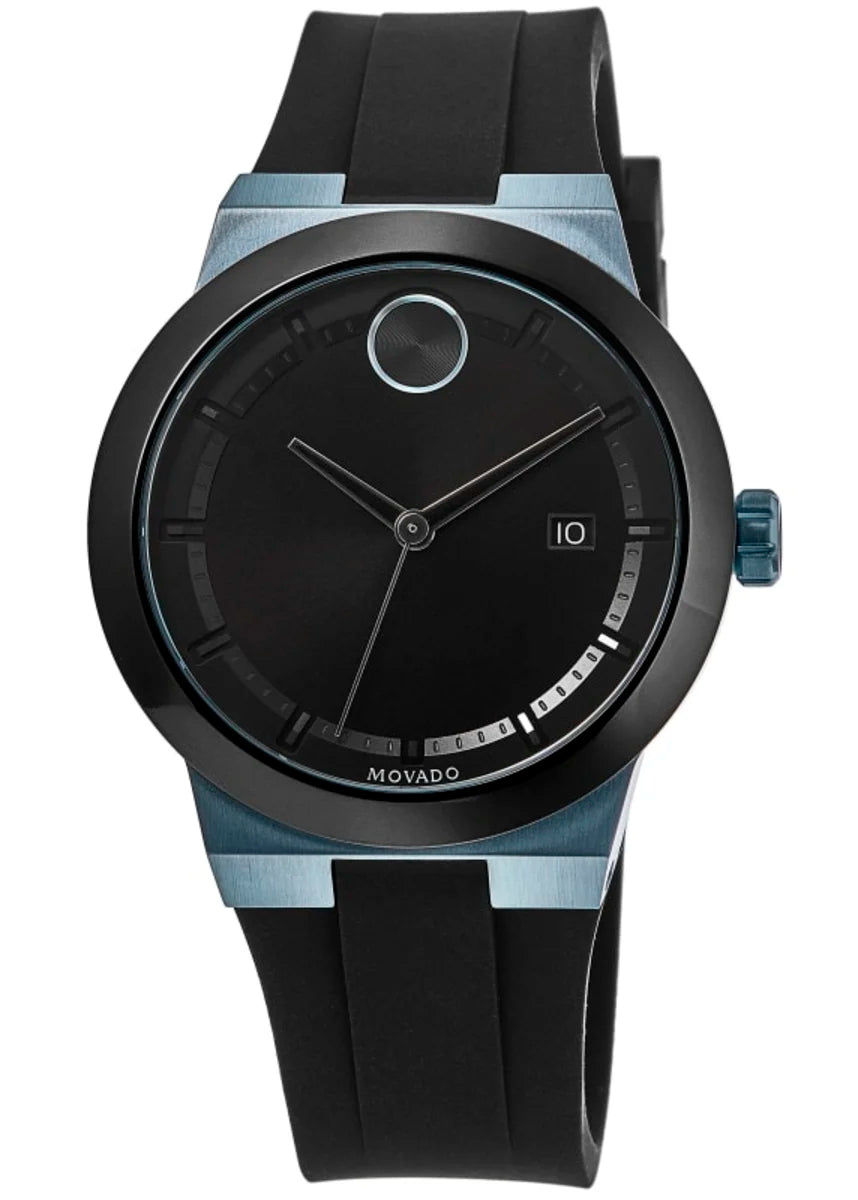 Movado Bold Fusion Black Dial Black Rubber Strap Watch for Men - 3600626