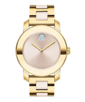 Movado Bold Beige Dial Two Tone Steel Strap Watch For Women - 3600640