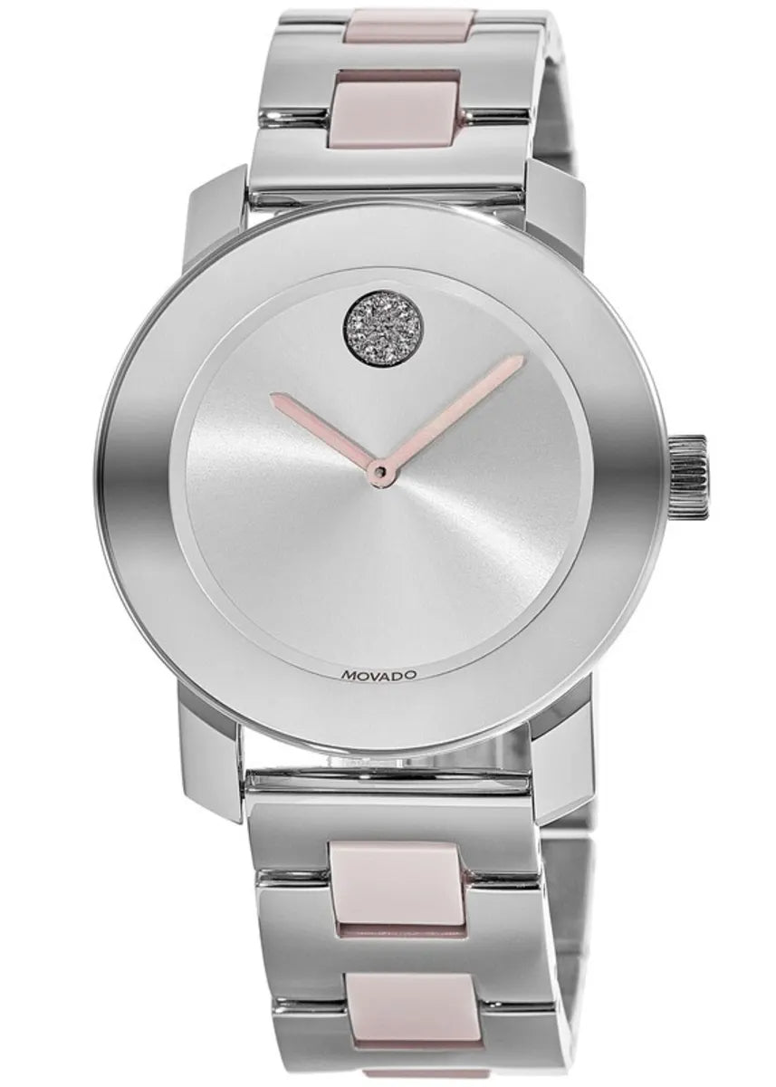 Movado Bold Silver Dial Two Tone Steel Strap Watch for Women - 3600702