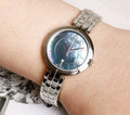 Tissot T Lady Flamingo Mother of Pearl Blue Dial Silver Steel Strap Watch For Women - T094.210.11.121.00