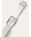 Calvin Klein Window White Dial White Leather Strap Watch for Men - K2M21120