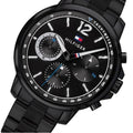 Tommy Hilfiger London Chronograph Black Dial Black Steel Strap Watch for Men - 1791529