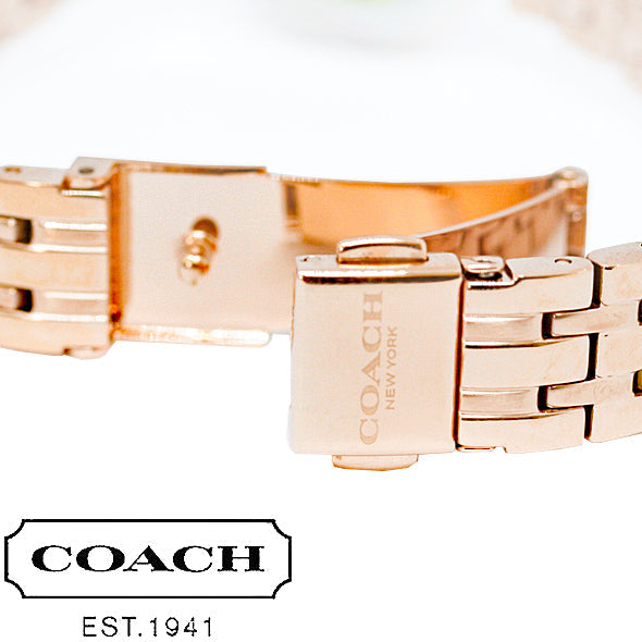 Coach Park Silver Dial Rose Gold Steel Strap Watch for Women - 14503736