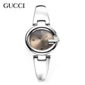 Gucci Guccissima Quartz Diamonds Brown Dial Silver Steel Strap Watch For Women - YA134503