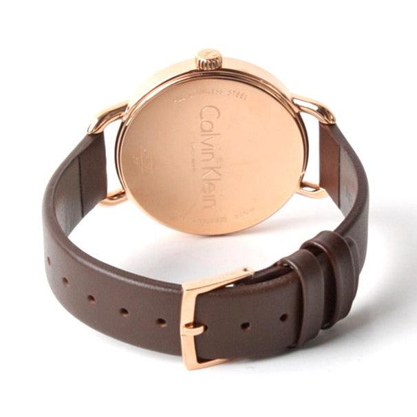 Calvin Klein Even White Dial Brown Leather Strap Watch for Women - K7B236G6