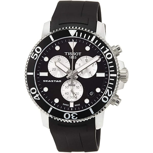 Tissot Seaster 1000 Chronograph Black Dial Black Rubber Strap Watch For Men - T120.417.17.051.00