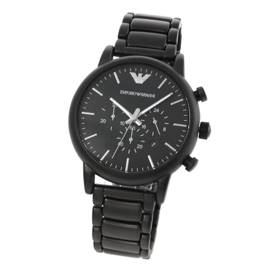 Emporio Armani Luigi Chronograph Black Dial Black Steel Strap Watch For Men - AR1895