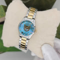 Gucci G Timeless Quartz Mother of Pearl Blue Dial Two Tone Steel Strap Watch For Women - YA1265011