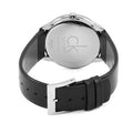 Calvin Klein Minimalist White Dial Black Leather Strap Watch for Men - K3M211C6